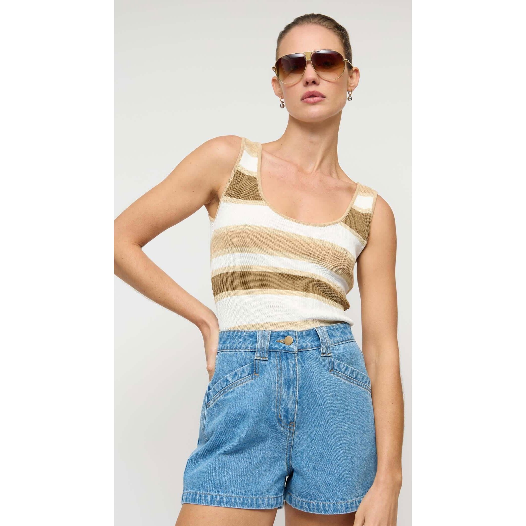 Staple the Label Noa Denim Shorts - Mid Blue Staple the label