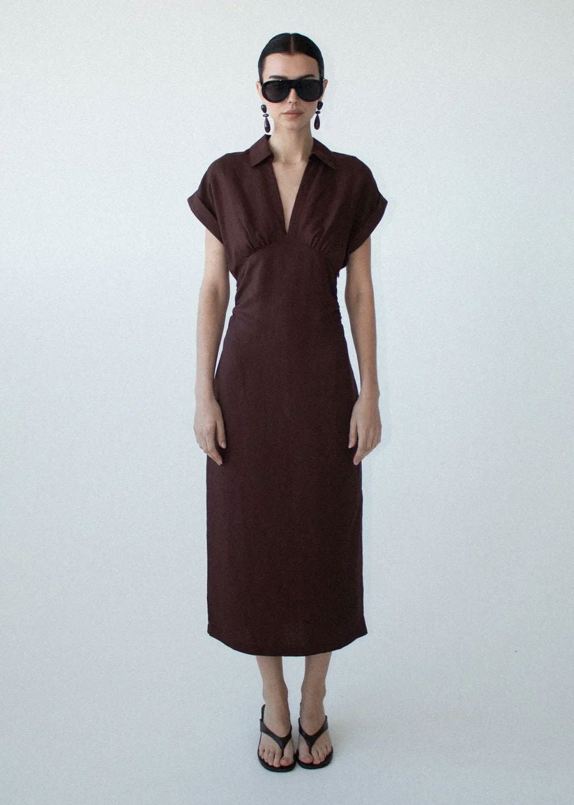 Staple the Label Rhodes Midi Dress - Chocolate Staple the label
