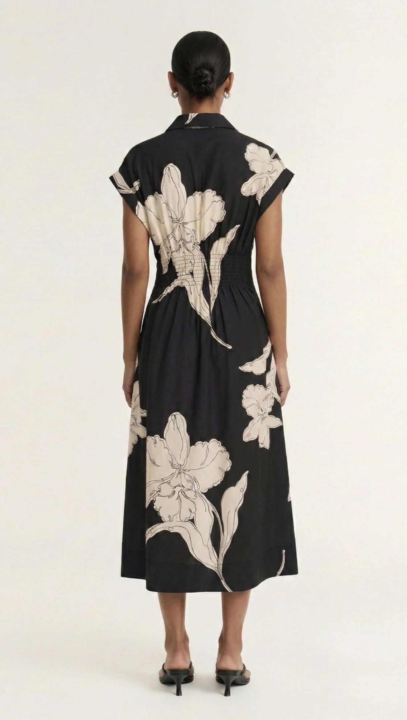 Staple The Label Veda Midi Dress - Black/Cream Floral Staple the label