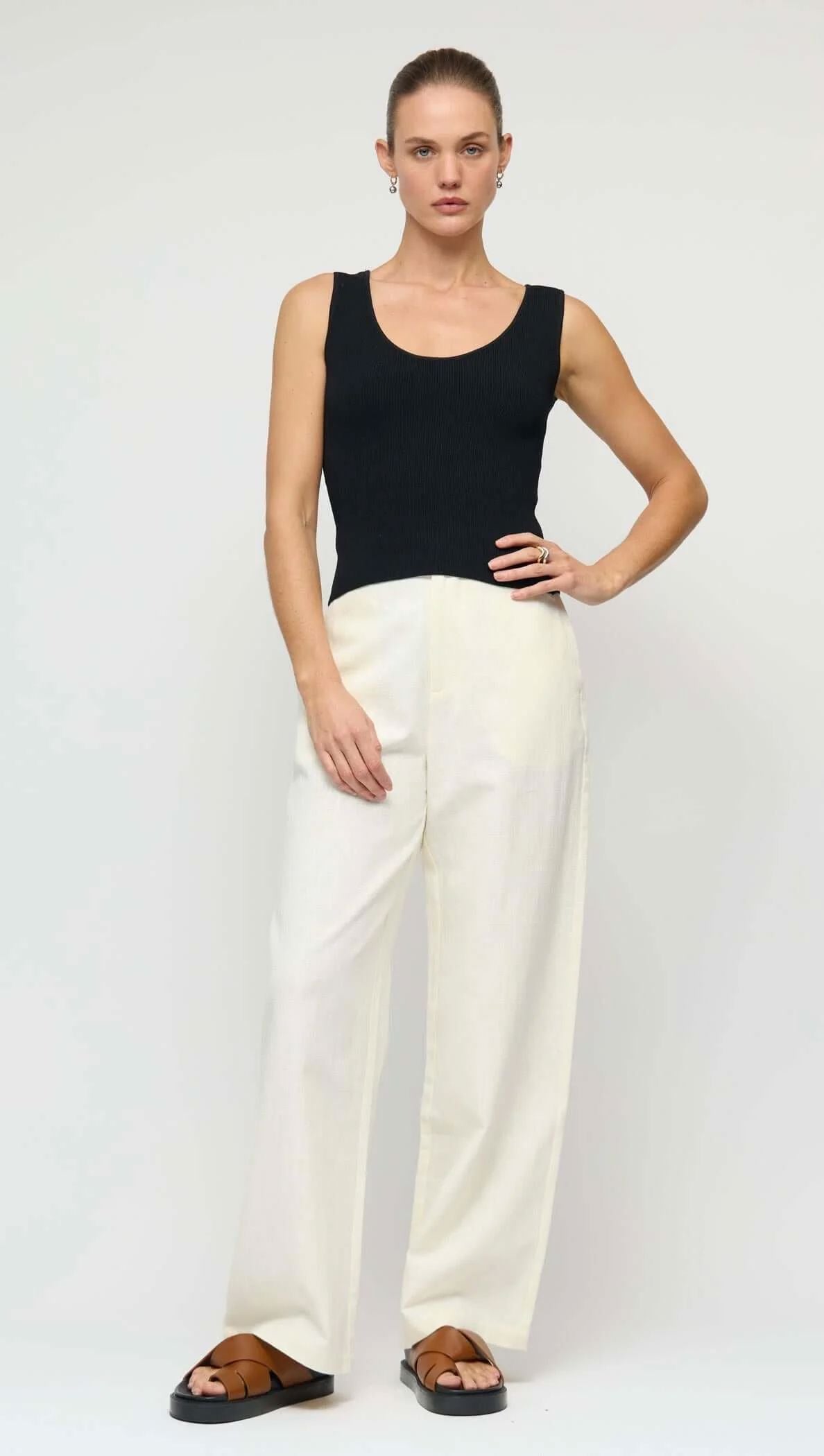 Staple the label Vera Wide Leg Pants - Vanilla Staple the label