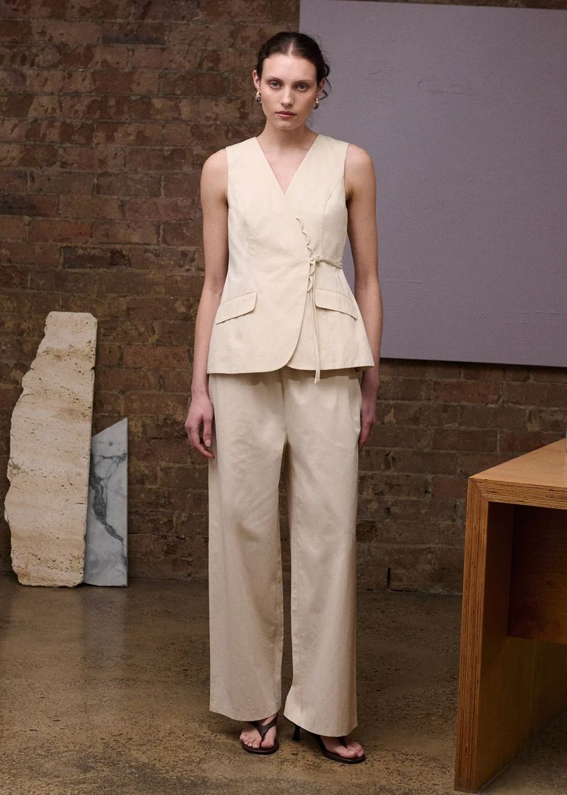 Staple the Label Willow Drawstring Pant - Stone Pants Staple the label