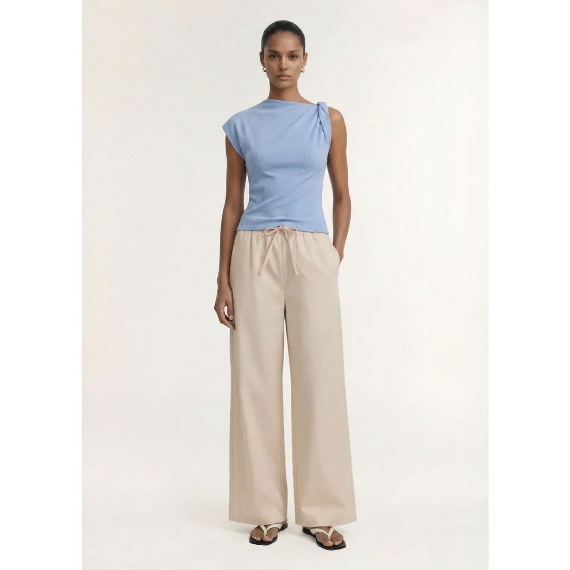 Staple the Label Willow Drawstring Pant - Stone Pants Staple the label