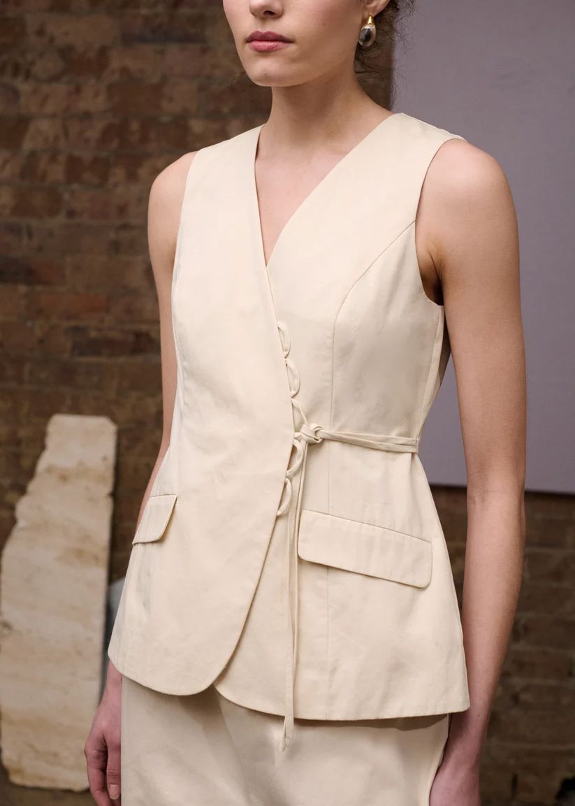 Staple the Label Willow Loop Detail Vest - Stone Women's Vest Staple the label