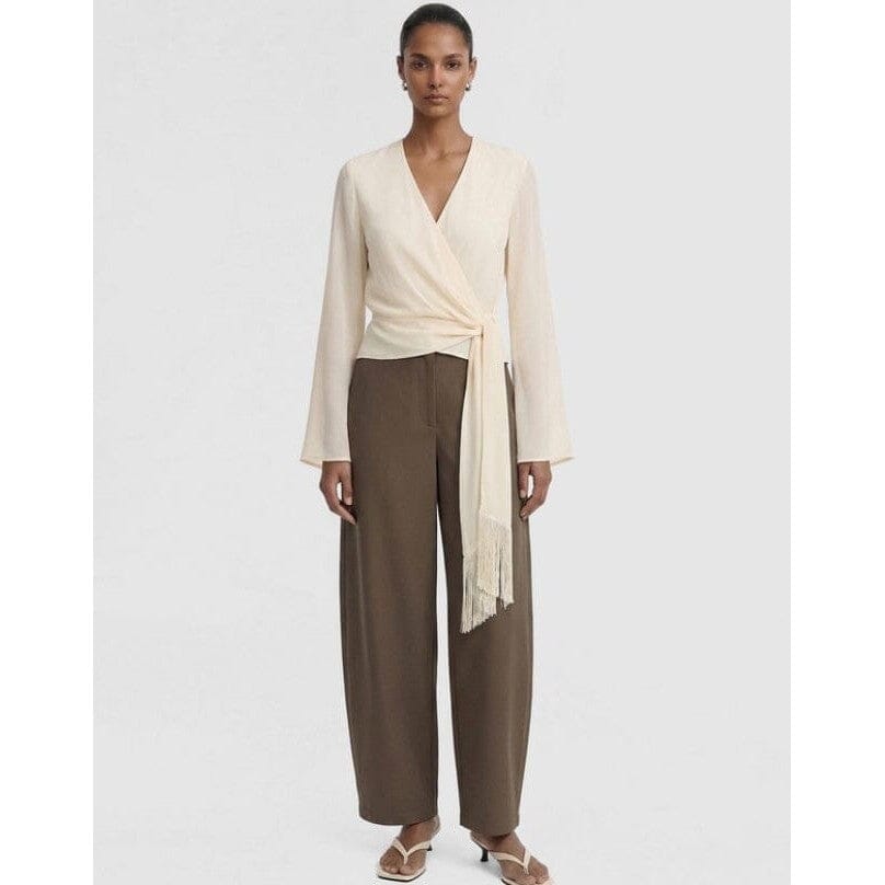 Staple The Label Willow Wrap Blouse - Cream Blouse Staple the label