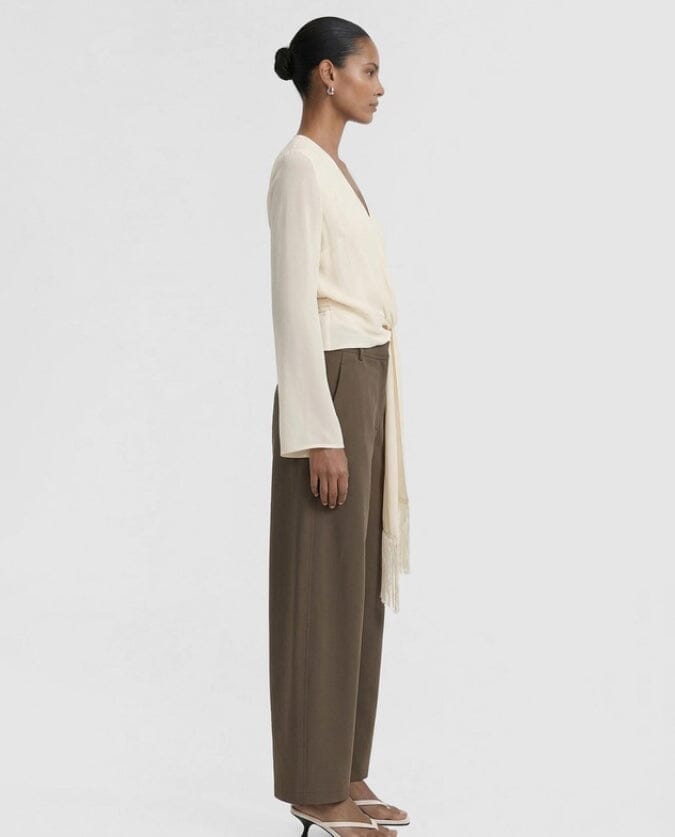 Staple The Label Willow Wrap Blouse - Cream Staple the label