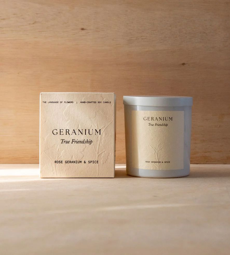 Studio Sol Geranium Candle - True Friendship Candle Studio Sol