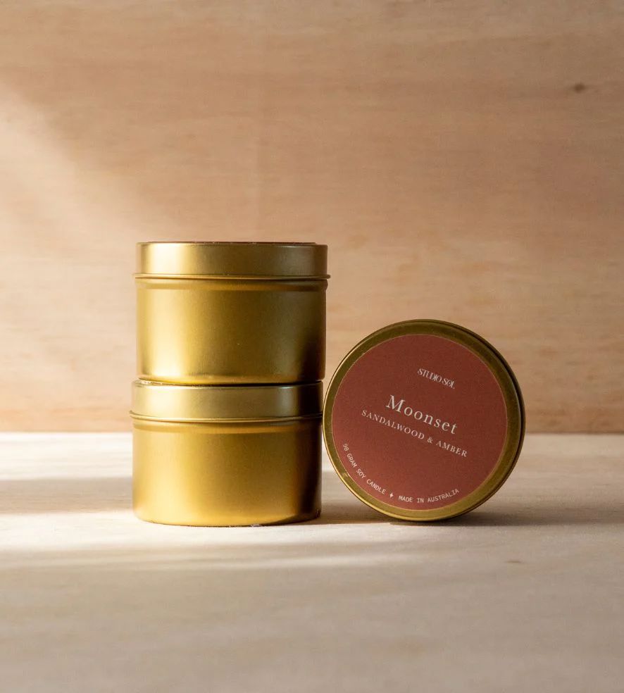 Studio Sol Travel Tin - Moonset (Sandalwood & Amber) Candle Studio Sol