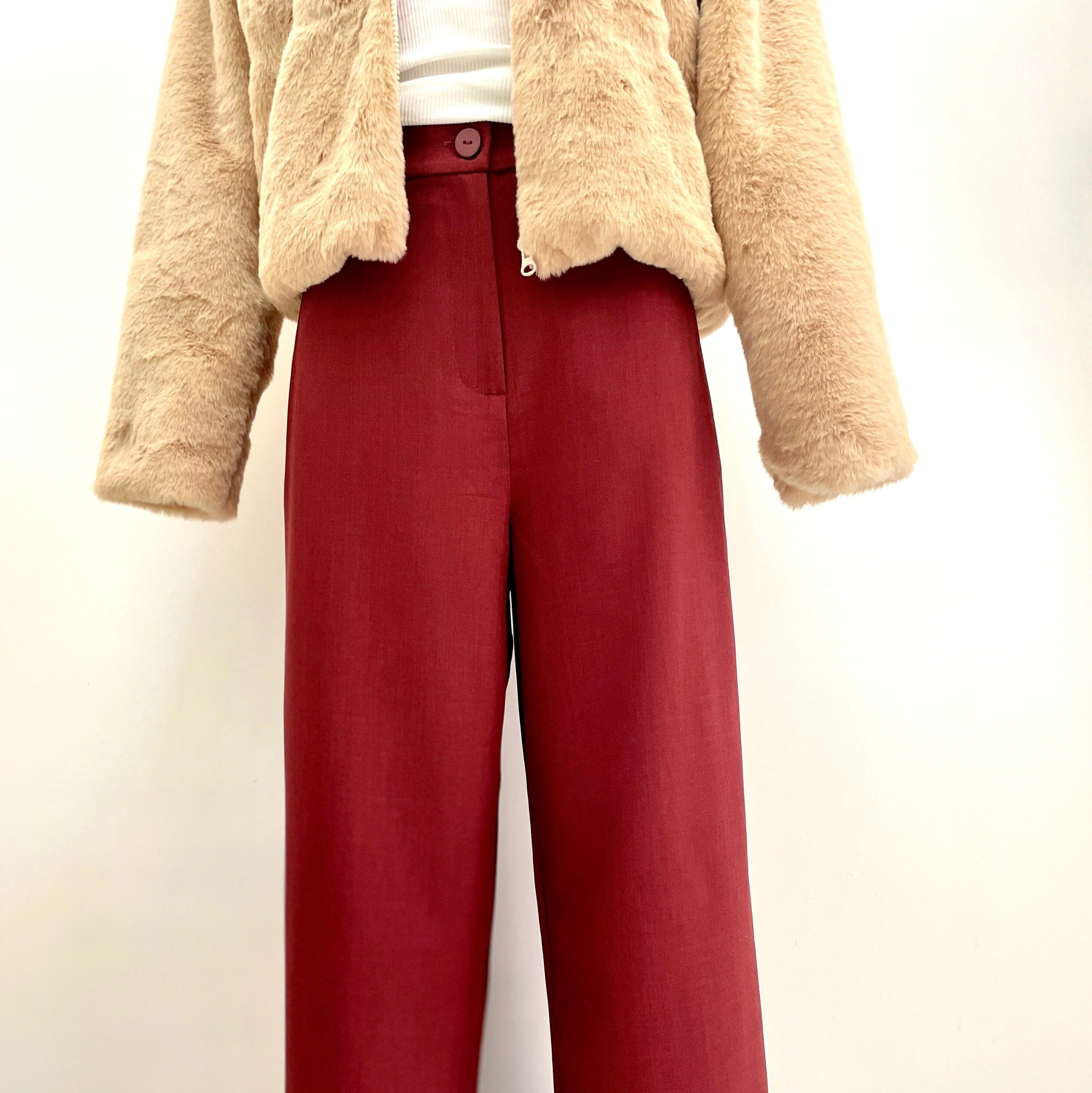 Sunnygirl Wide Leg Trousers - Burgundy Sunnygirl