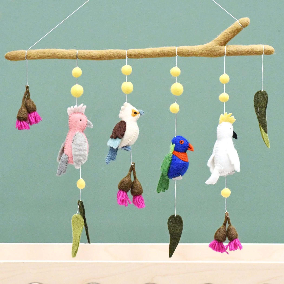 Tara Treasures Baby Nursery Mobile Hanging - Australian Birds - Cockatoo, Lorikeet, Galah and Kookaburra Tara Treasures