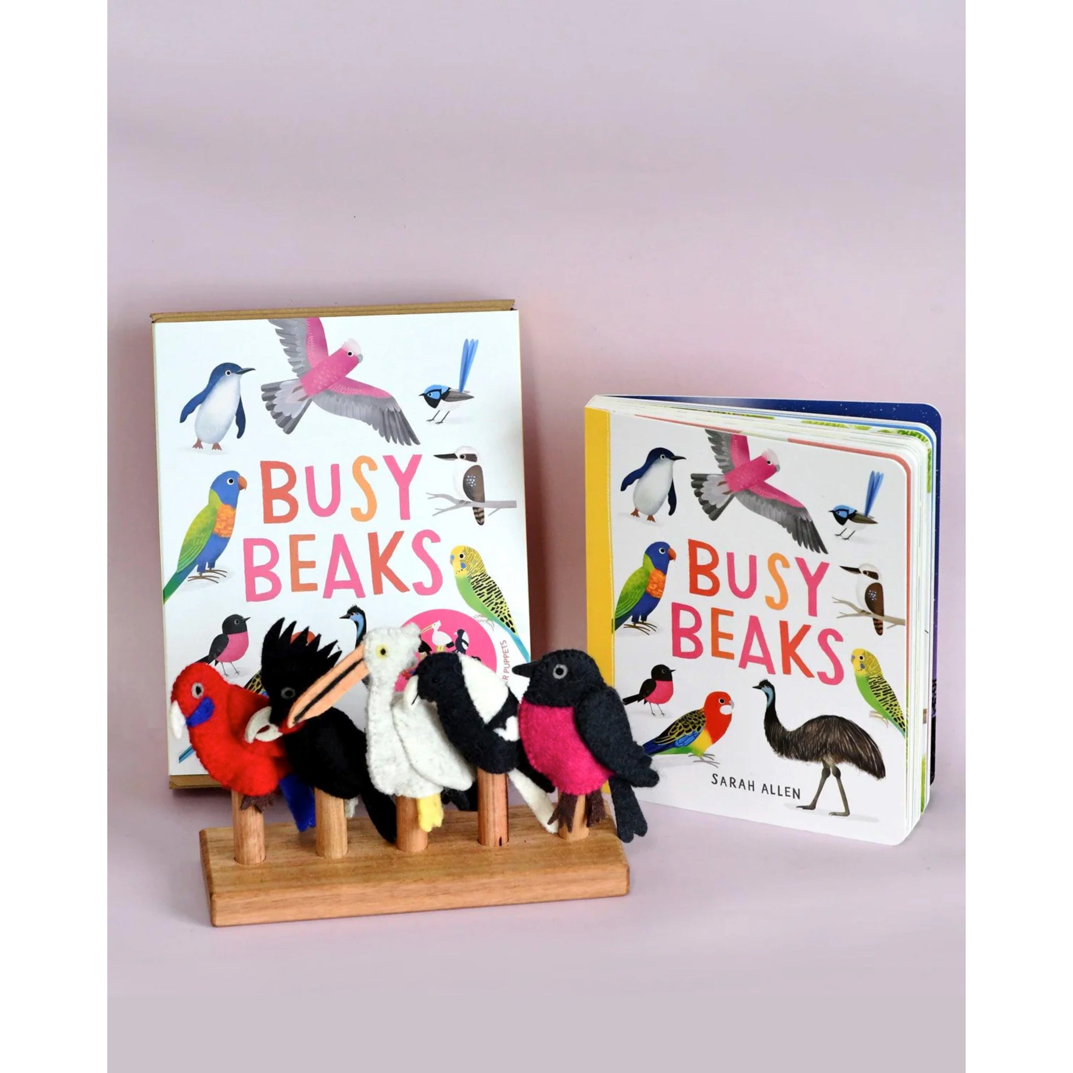 Tara Treasures Busy Beaks Finger Puppets and Book Set by Sarah Allen Tara Treasures
