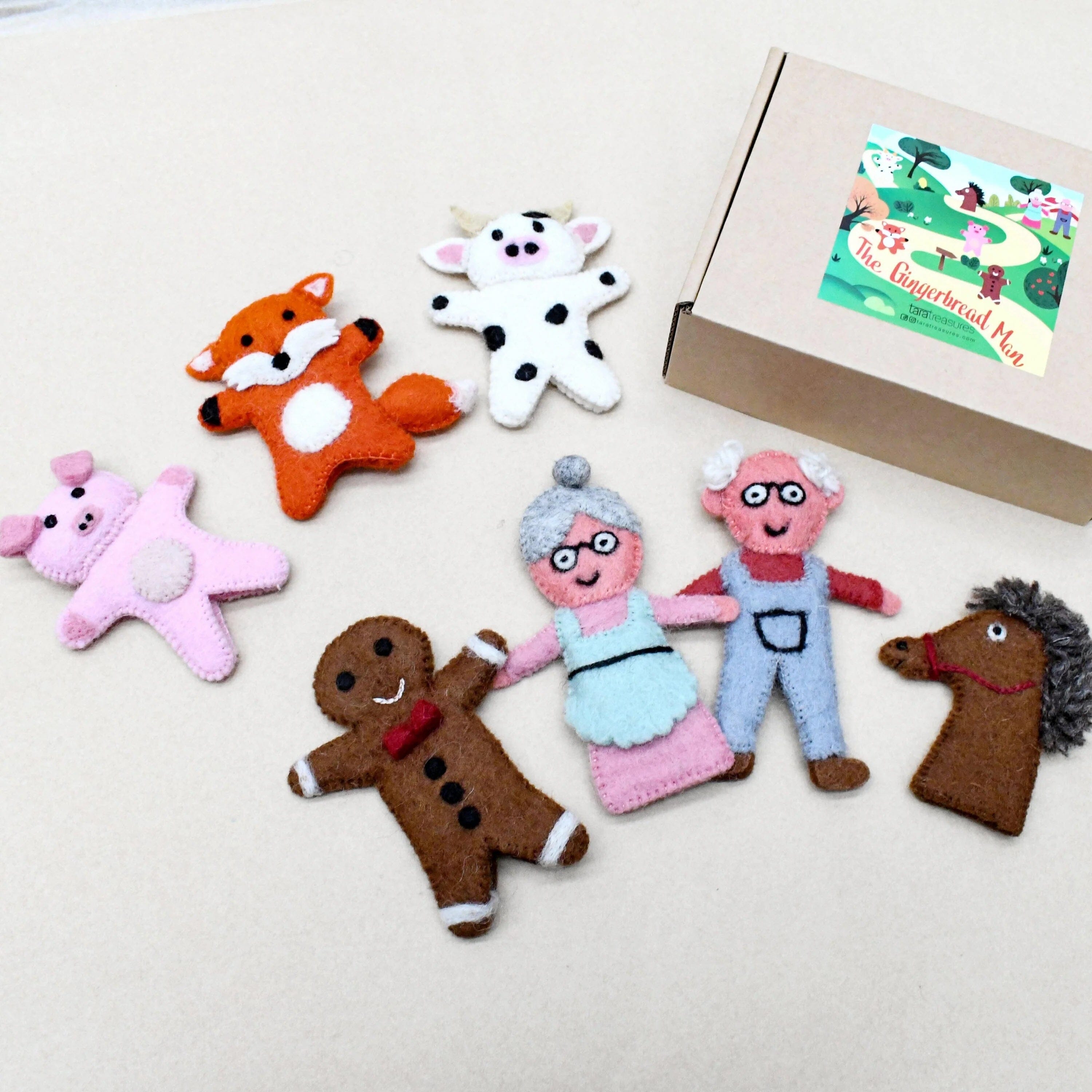 Tara Treasures Finger Puppet Set - The Gingerbread Man Tara Treasures
