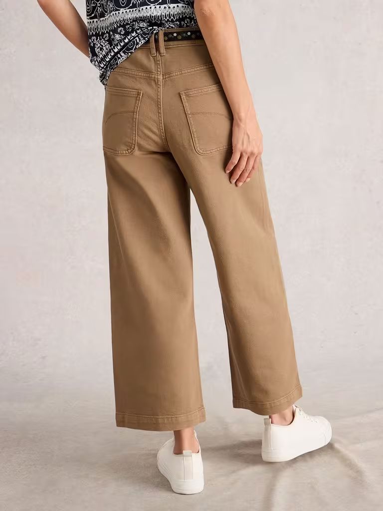 Tia Wide Leg Crop Jean - Mid Tan White Stuff