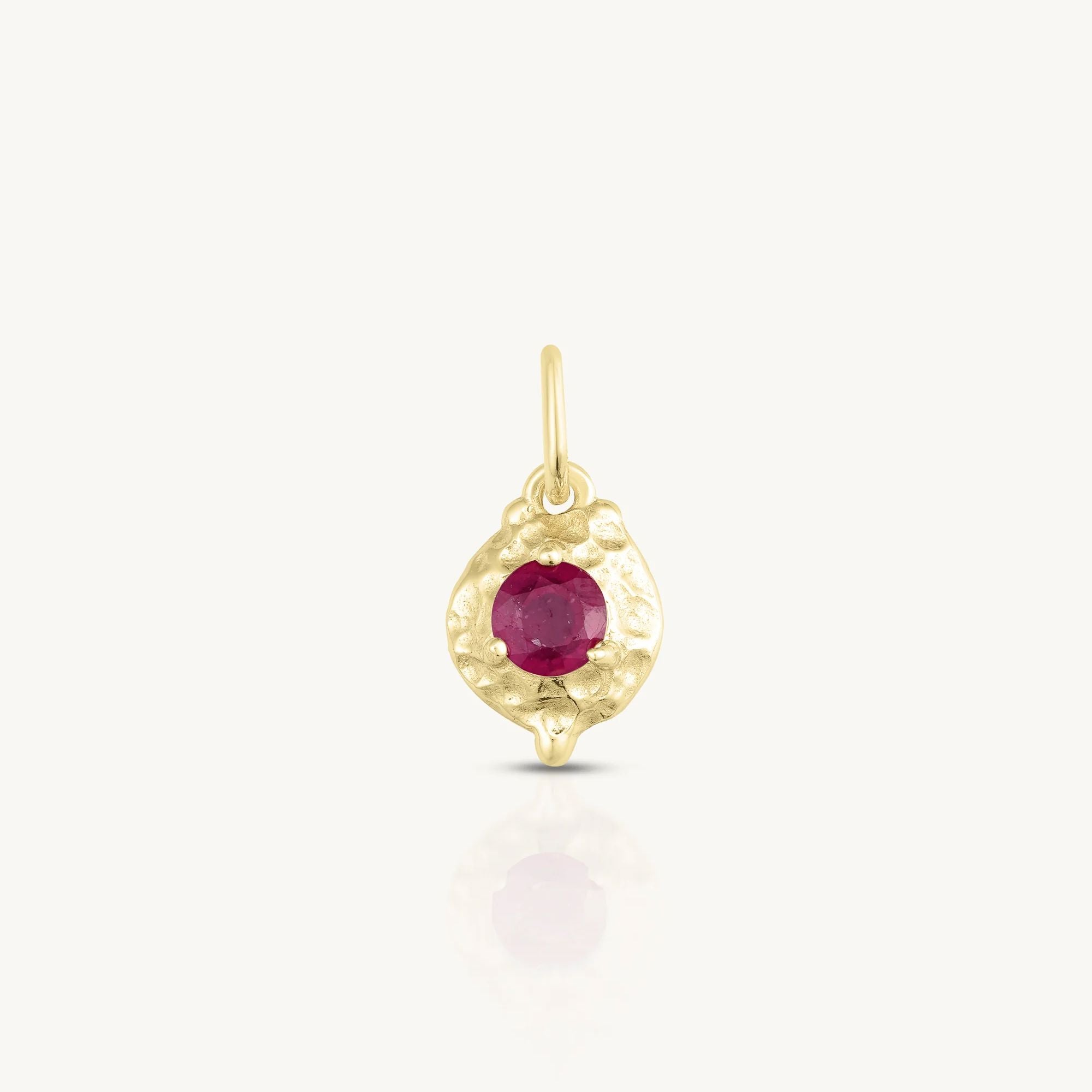 ToniMay July Ruby Gold Birthstone Necklace Charm ToniMay