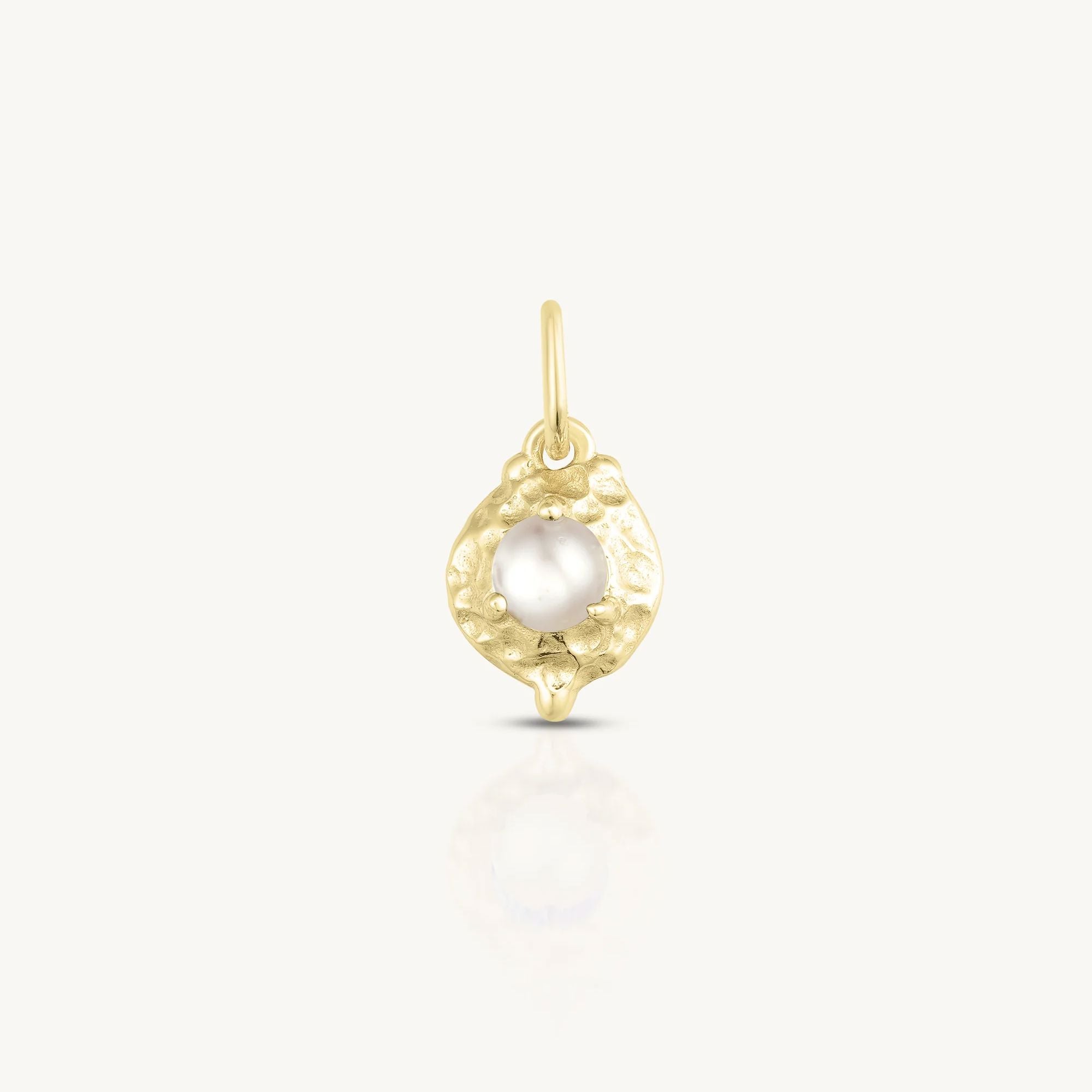 ToniMay June Pearl Gold Birthstone Necklace Charm Pendant ToniMay