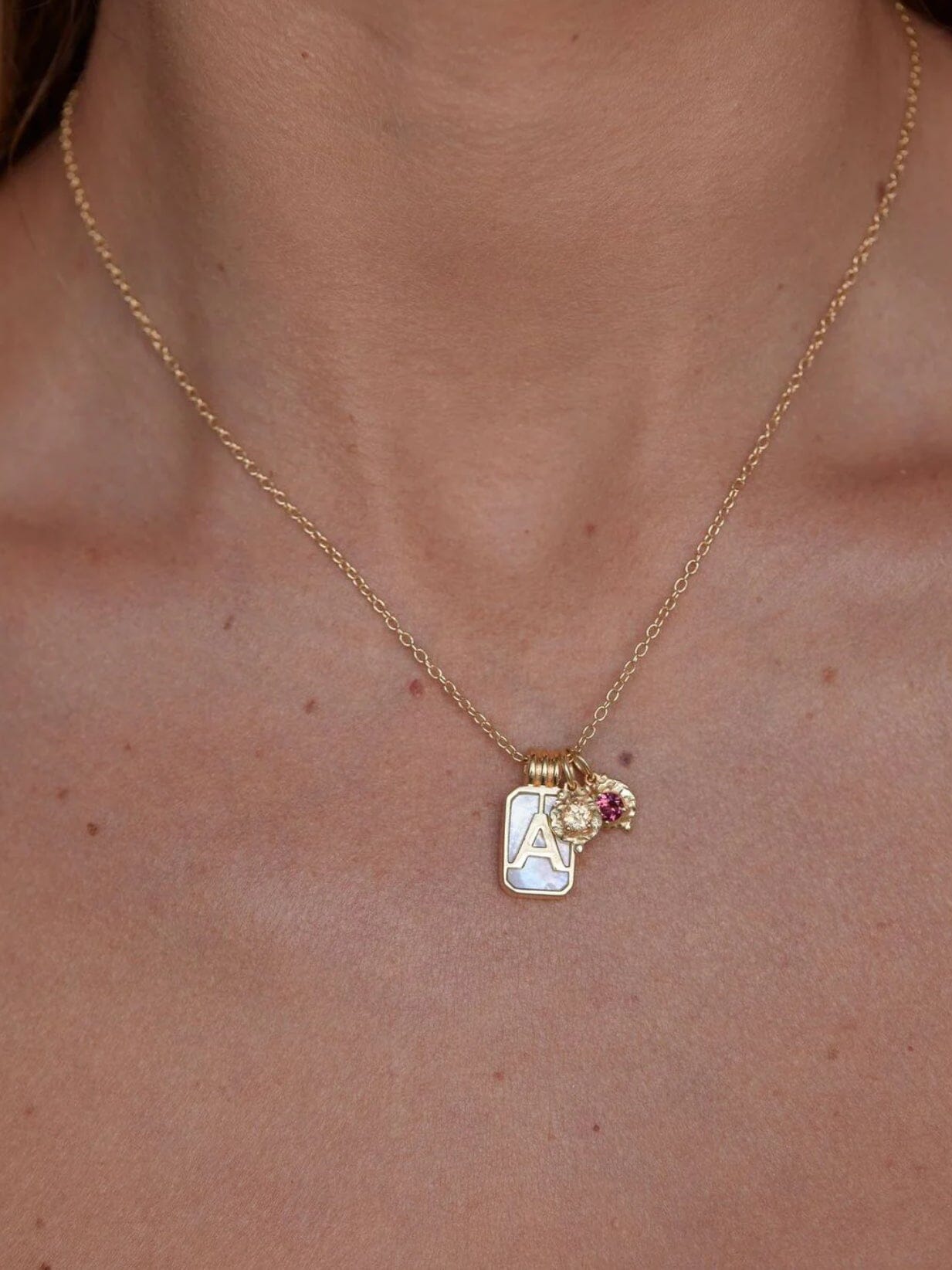 ToniMay May Emerald Gold Birthstone Necklace Charm ToniMay