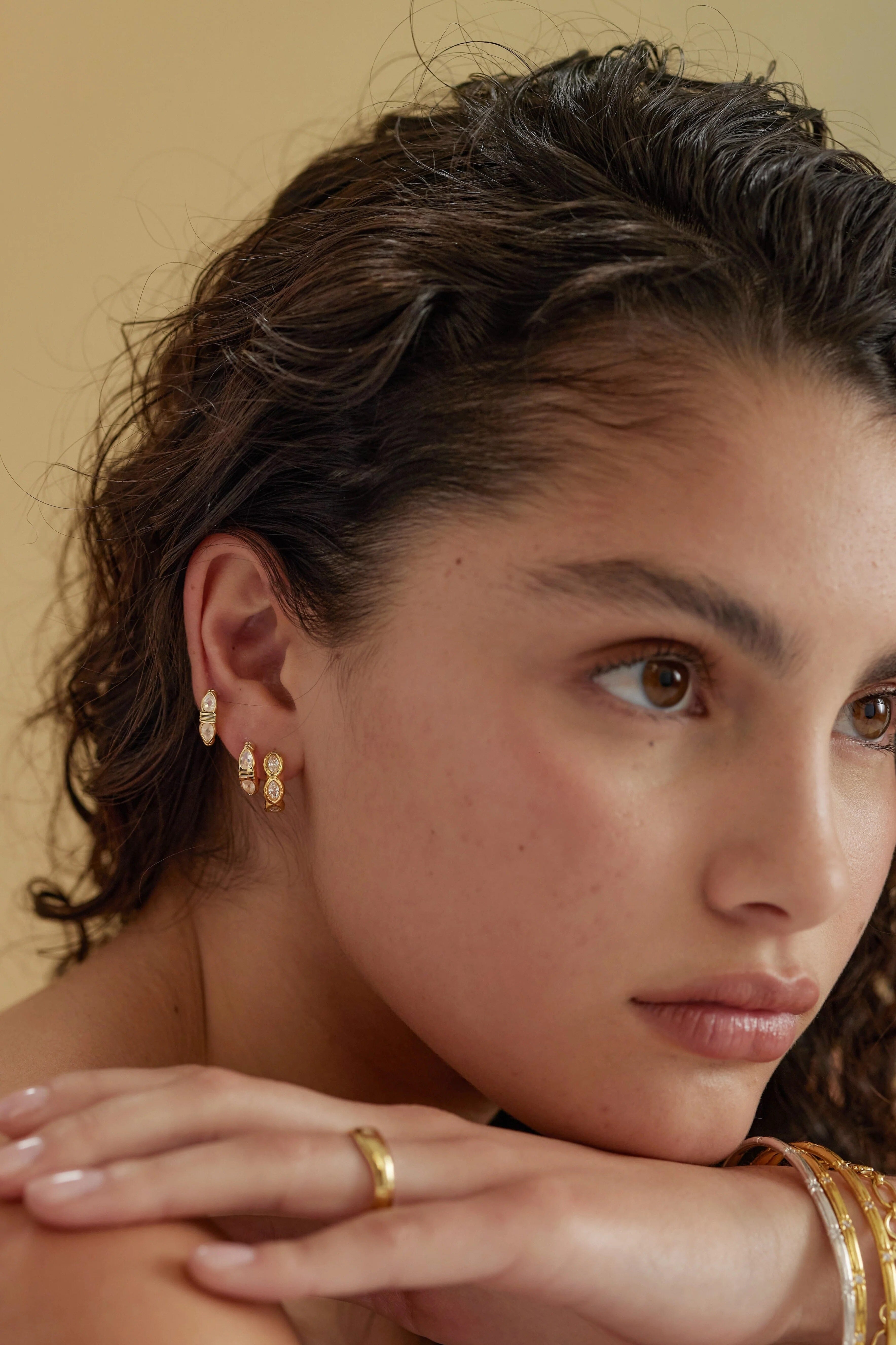 ToniMay Maya CZ Gold Huggies ToniMay