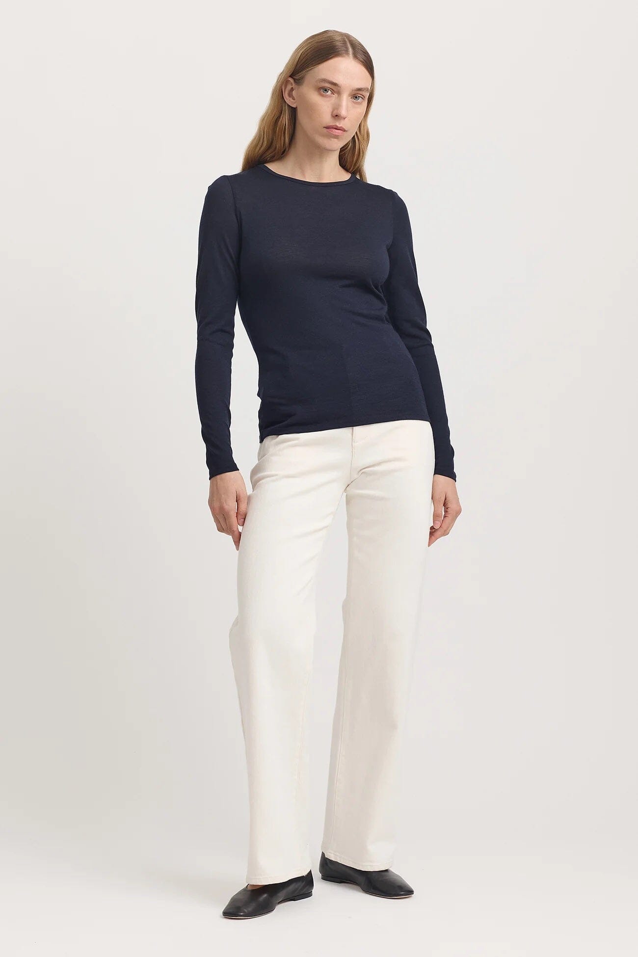 Toorallie Crew Merino Tee - French Navy Toorallie