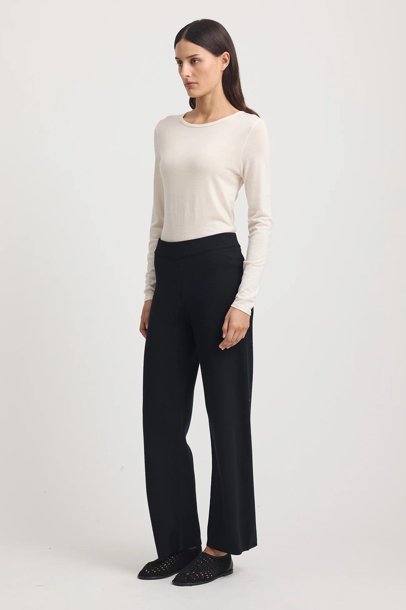 Toorallie Crew Merino Tee - Warm White Toorallie