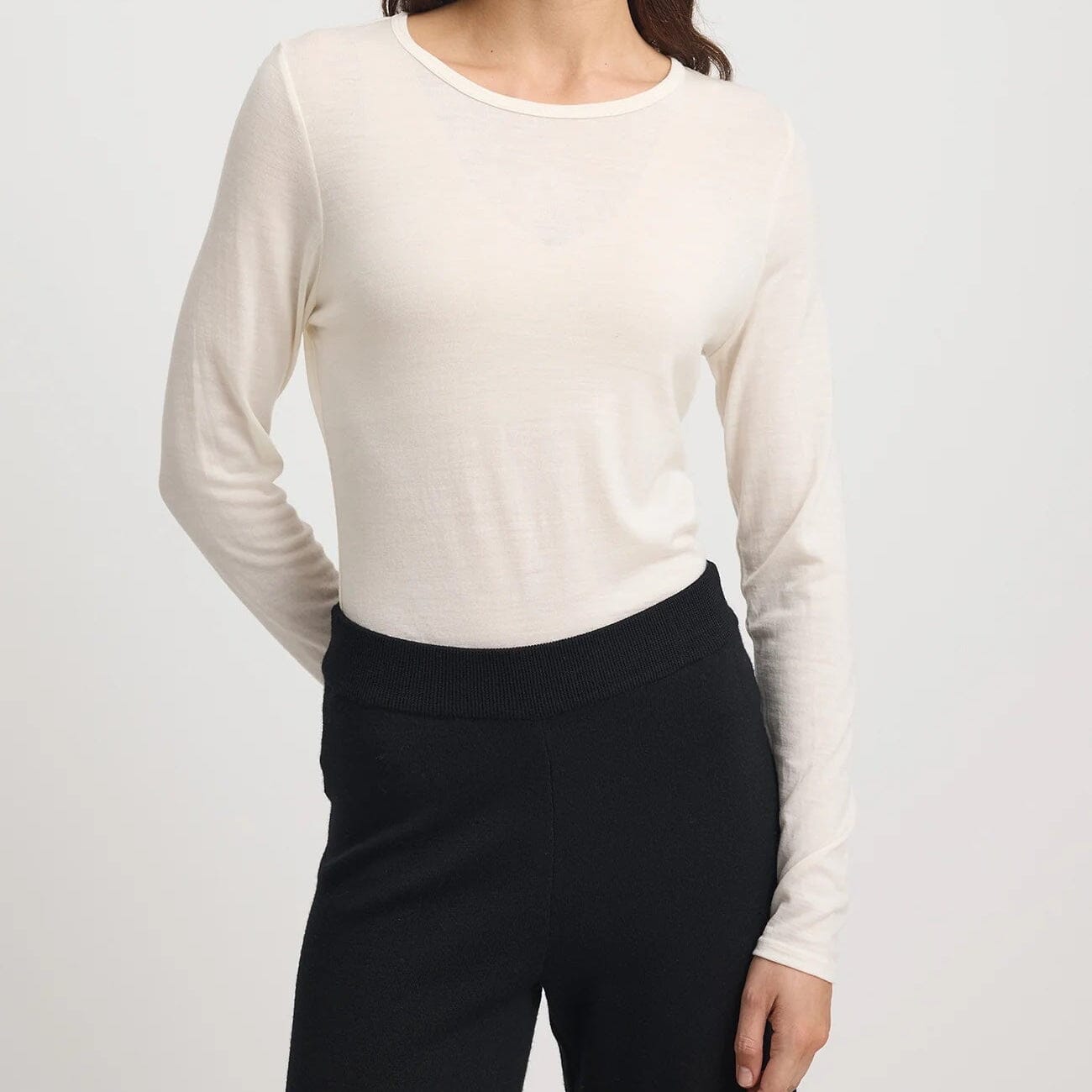 Toorallie Crew Merino Tee - Warm White Toorallie