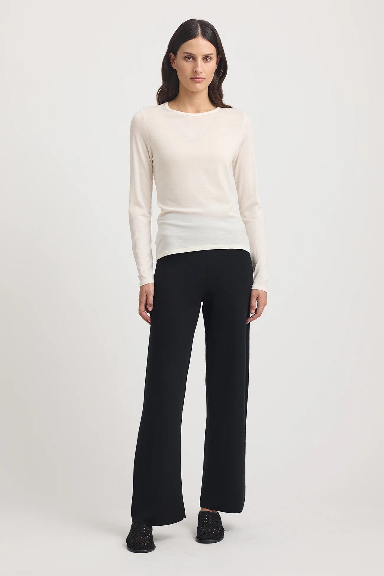 Toorallie Crew Merino Tee - Warm White Toorallie