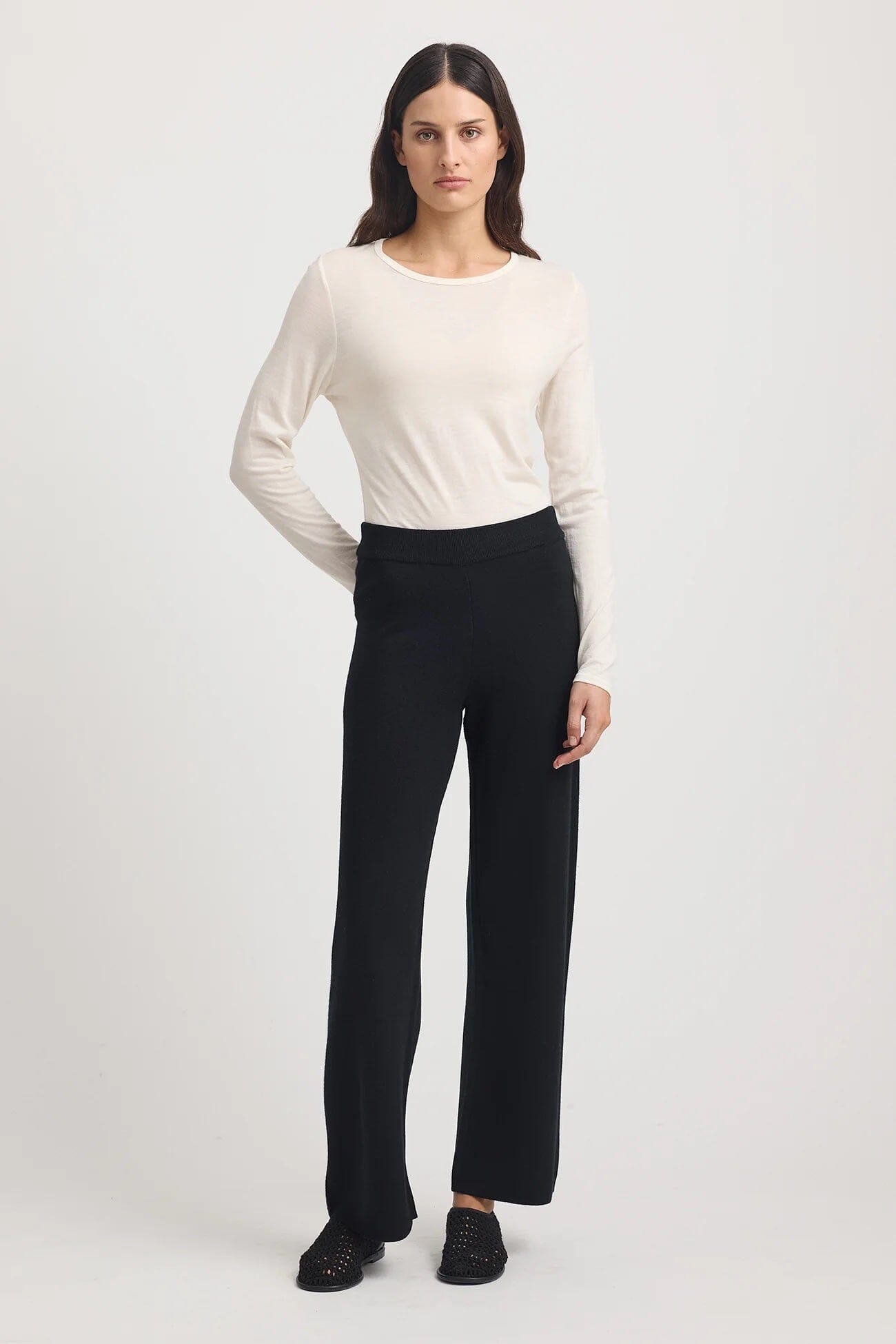 Toorallie Crew Merino Tee - Warm White Toorallie