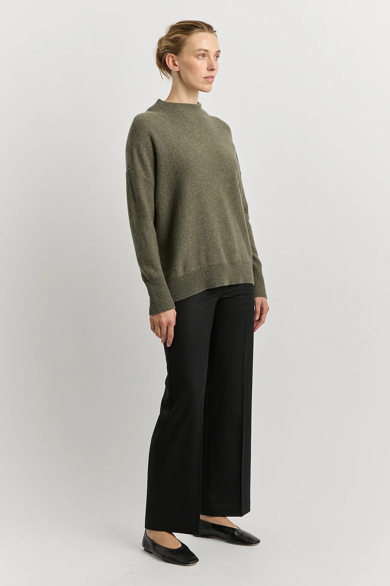 Toorallie Drop Shoulder Mock Neck - Kale Toorallie