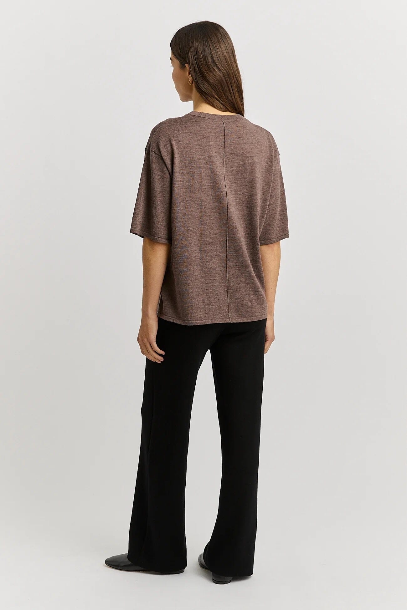 Toorallie Extrafine Relaxed Knit Tee - Mocha Toorallie
