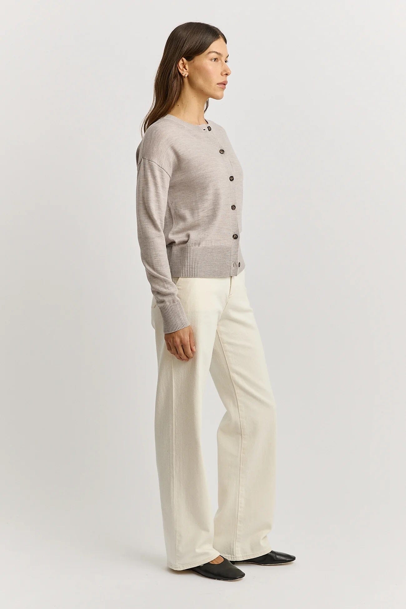 Toorallie Fine Knit Cardigan - Light Oat Toorallie