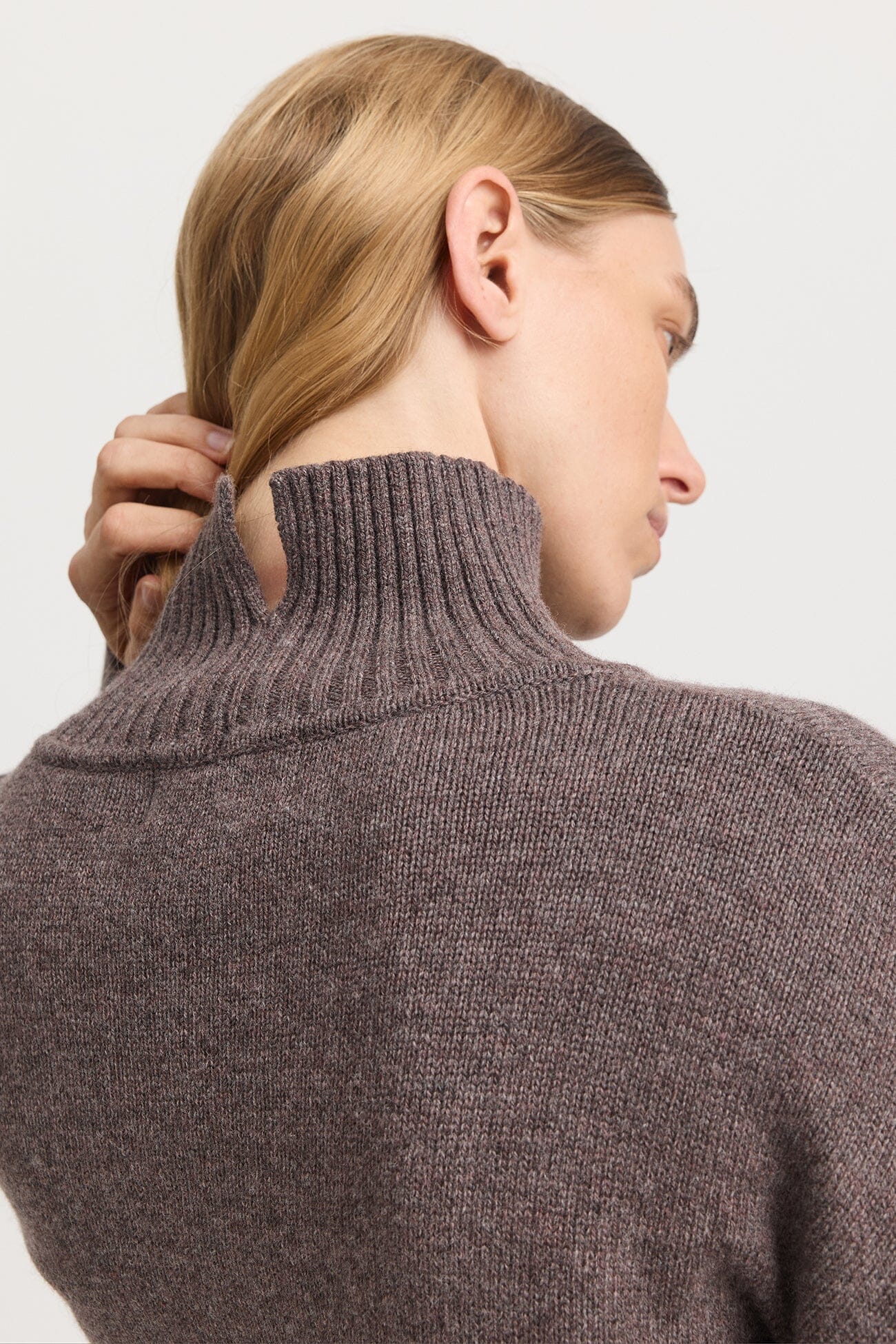 Toorallie Funnel Neck Jumper - Mocha & Green Toorallie