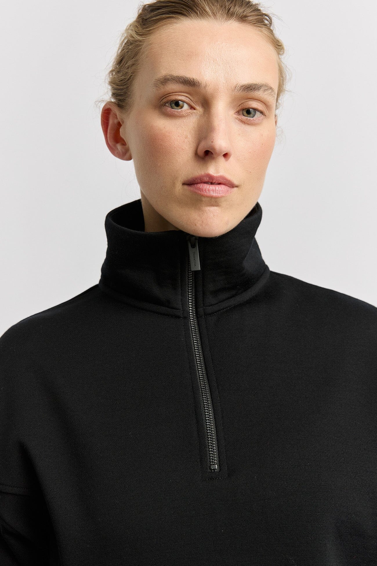 Toorallie Lounge Cropped Half Zip - Black Women's Knit Toorallie