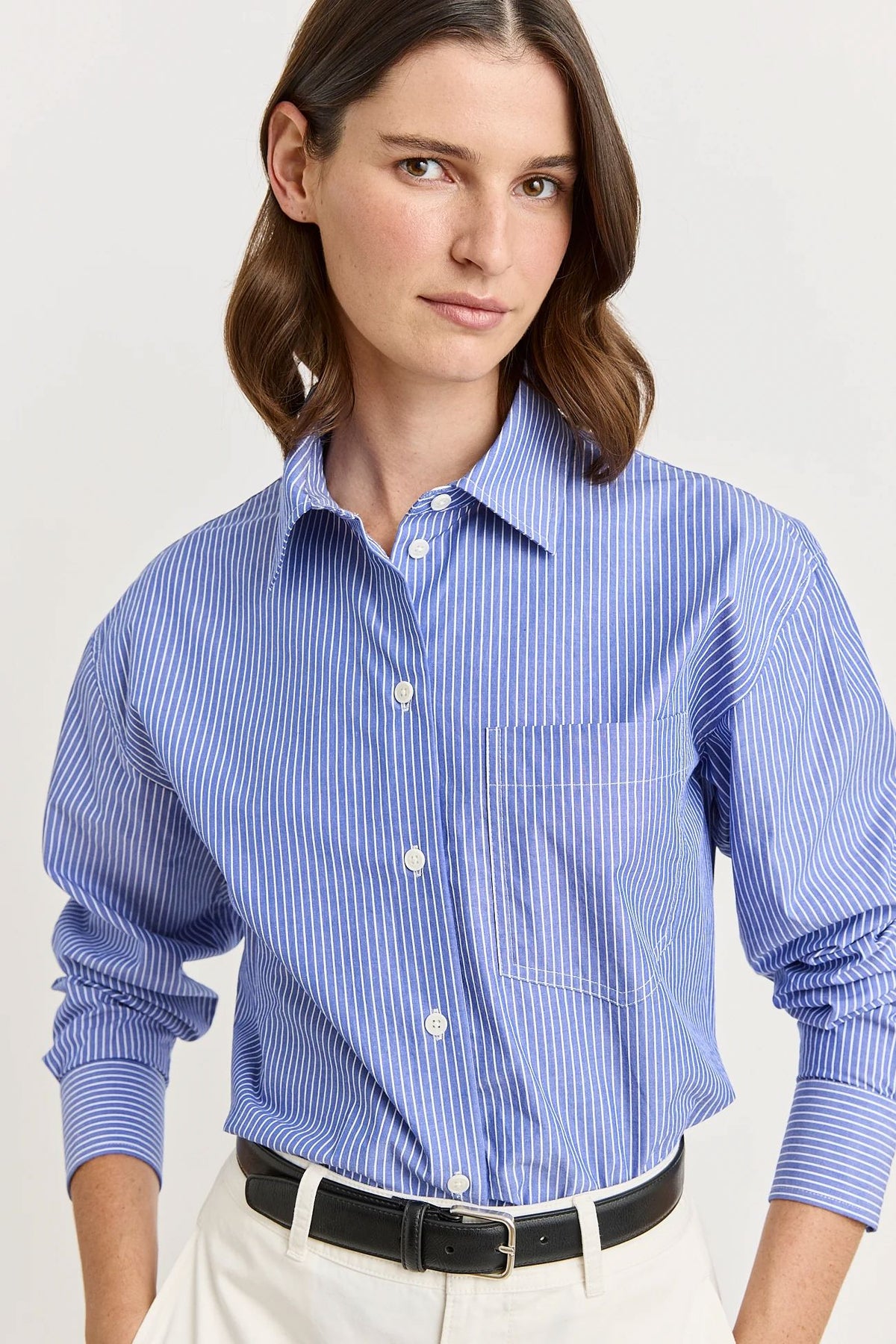 Toorallie Relaxed Cotton Shirt - Classic Stripe Toorallie
