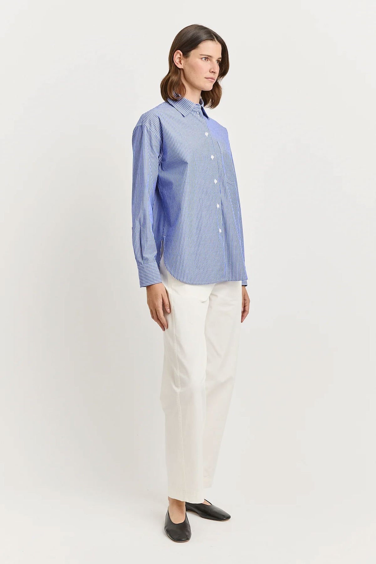 Toorallie Relaxed Cotton Shirt - Classic Stripe Toorallie