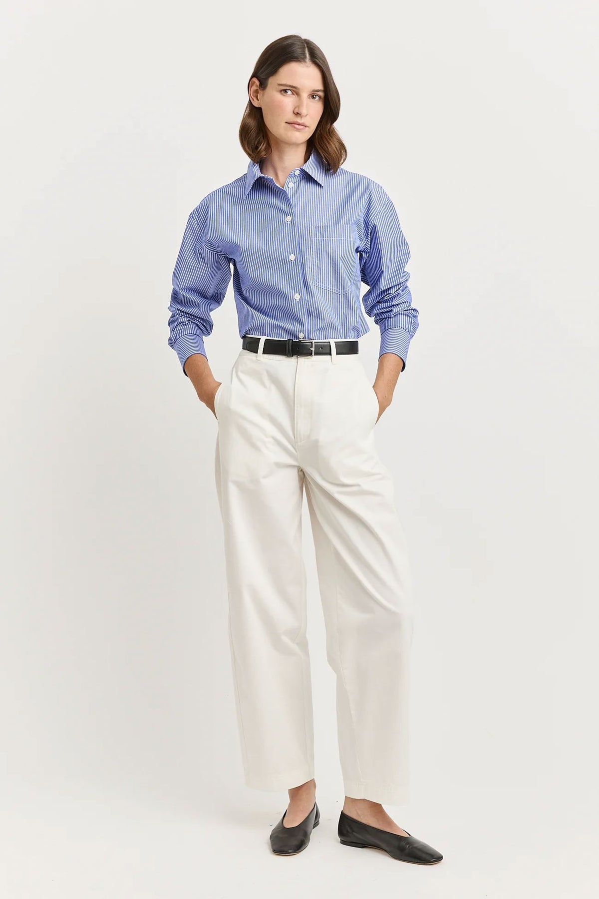 Toorallie Relaxed Cotton Shirt - Classic Stripe Women's Shirt Toorallie