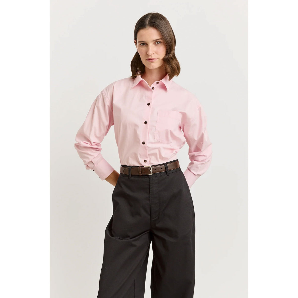 Toorallie Relaxed Cotton Shirt - Pale Pink Women's Shirt Toorallie