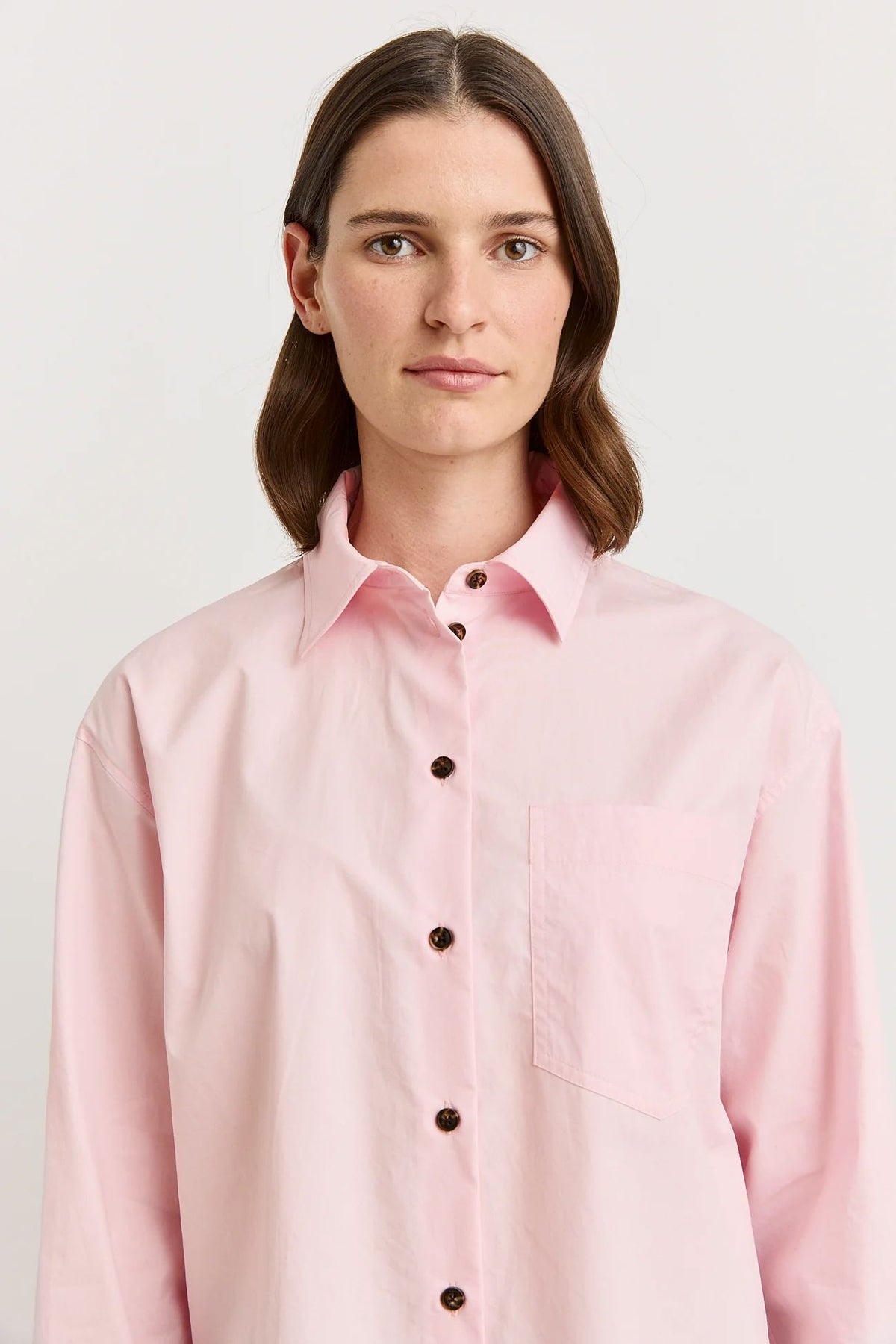 Toorallie Relaxed Cotton Shirt - Pale Pink Toorallie