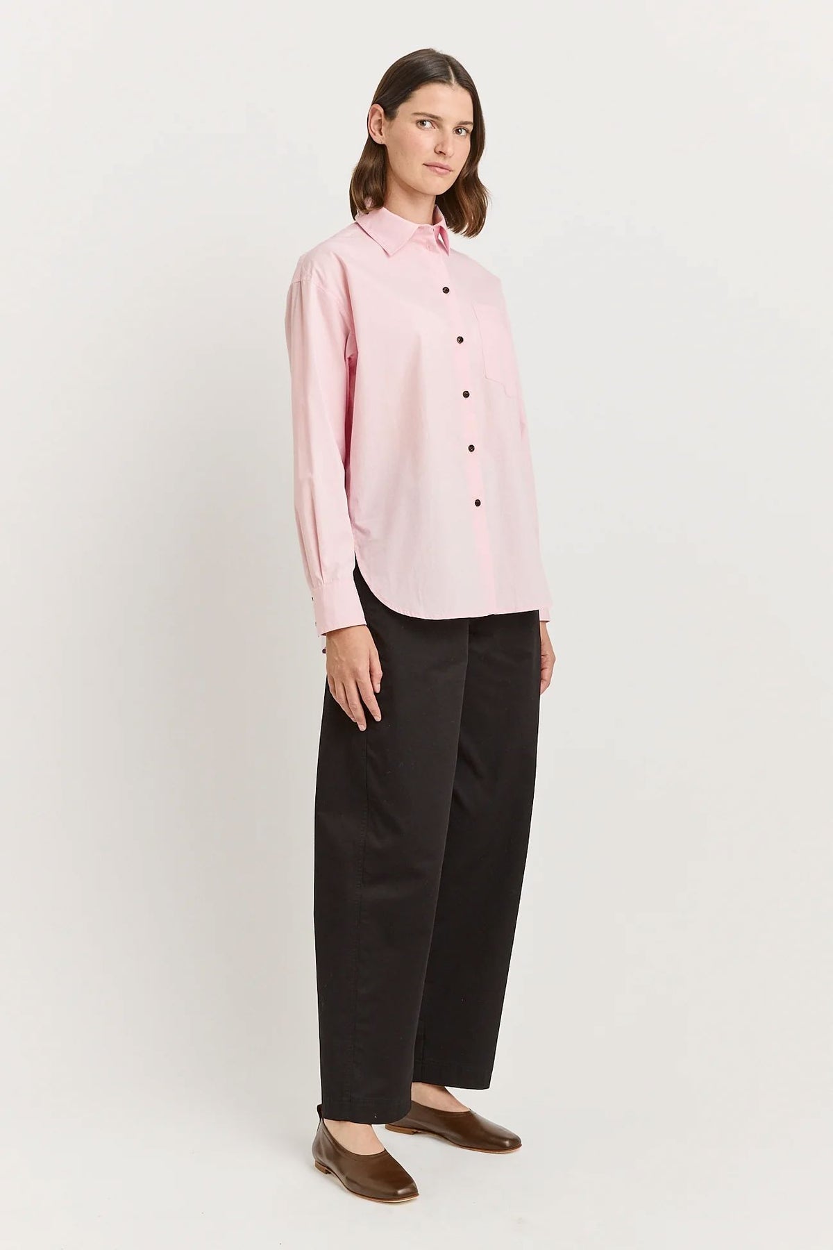 Toorallie Relaxed Cotton Shirt - Pale Pink Toorallie