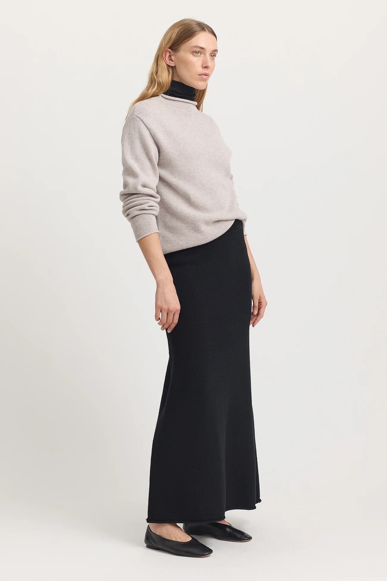 Toorallie Relaxed Fit Mock Neck Knit - Light Oat Toorallie