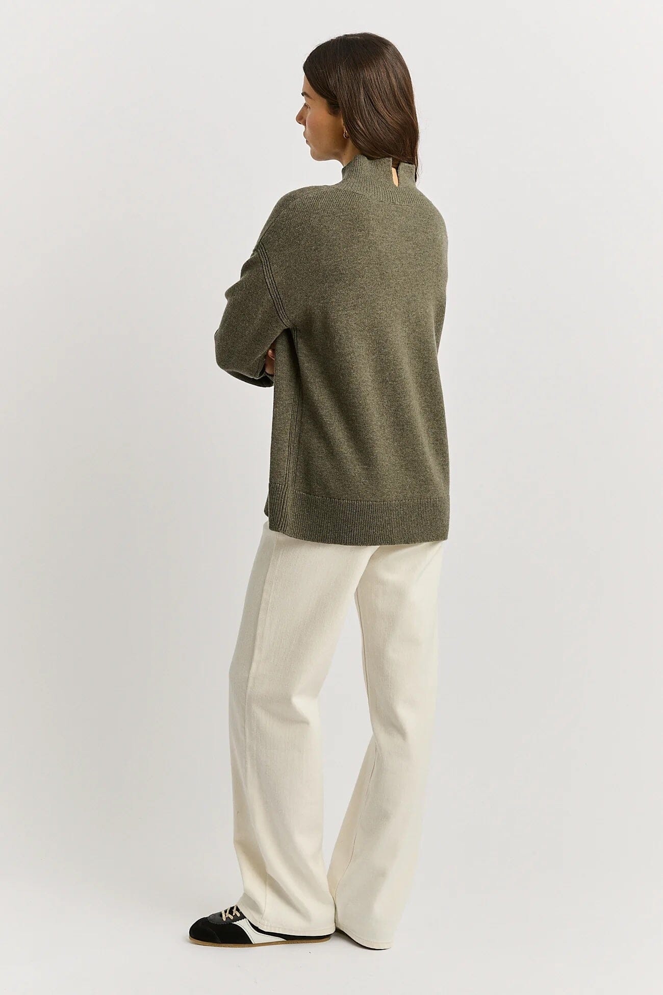 Toorallie Split Funnel Neck Knit - Kale Toorallie