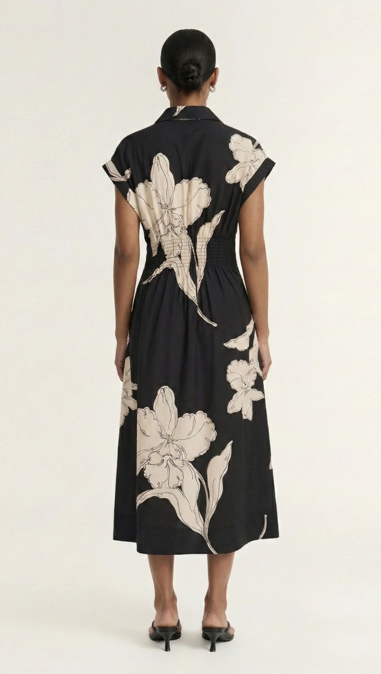 Staple The Label Veda Midi Dress - Black/Cream Floral