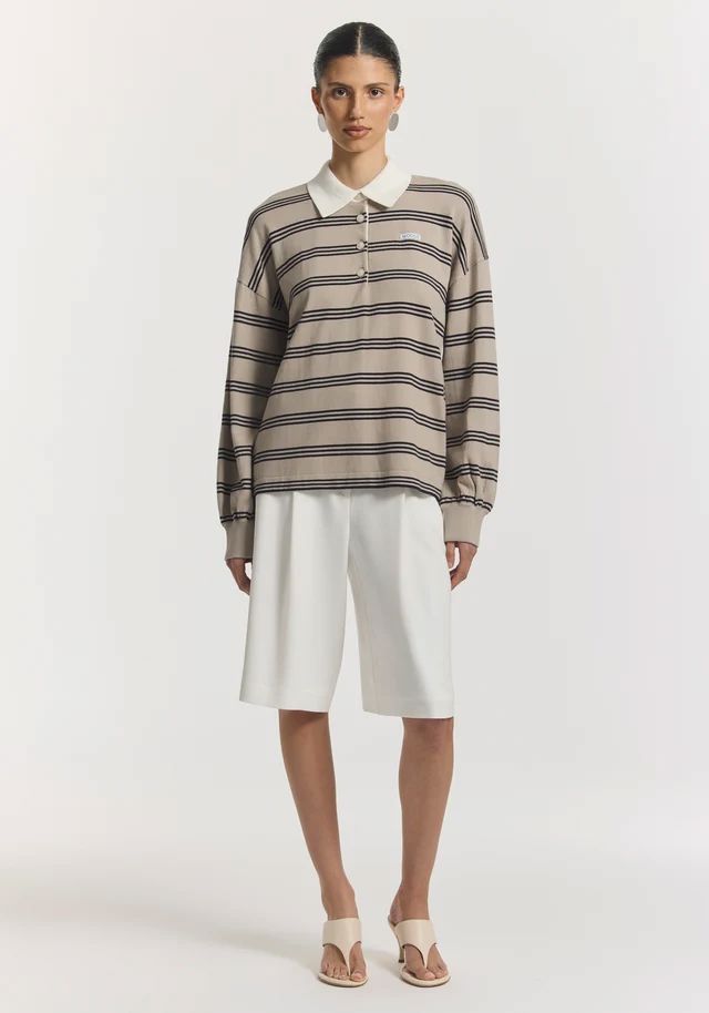 Viktoria & Woods Pinnacle Polo Knit - Ecru Stripe Viktoria & Woods