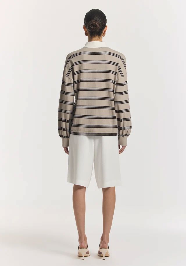 Viktoria & Woods Pinnacle Polo Knit - Ecru Stripe Viktoria & Woods