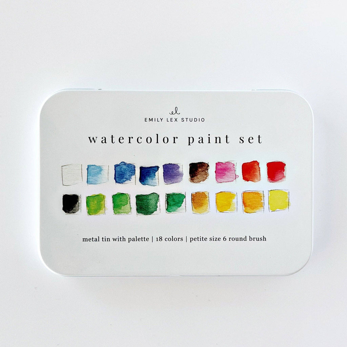 Watercolour Paint Set 18 Colors with Brush emily lex studio