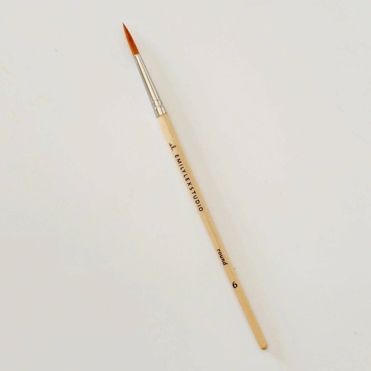 Watercolor Paintbrush Set of Five Wood Brushes emily lex studio