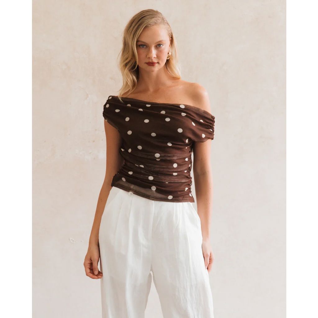 White Closet Dotted Delight Chocolate Top White Closet