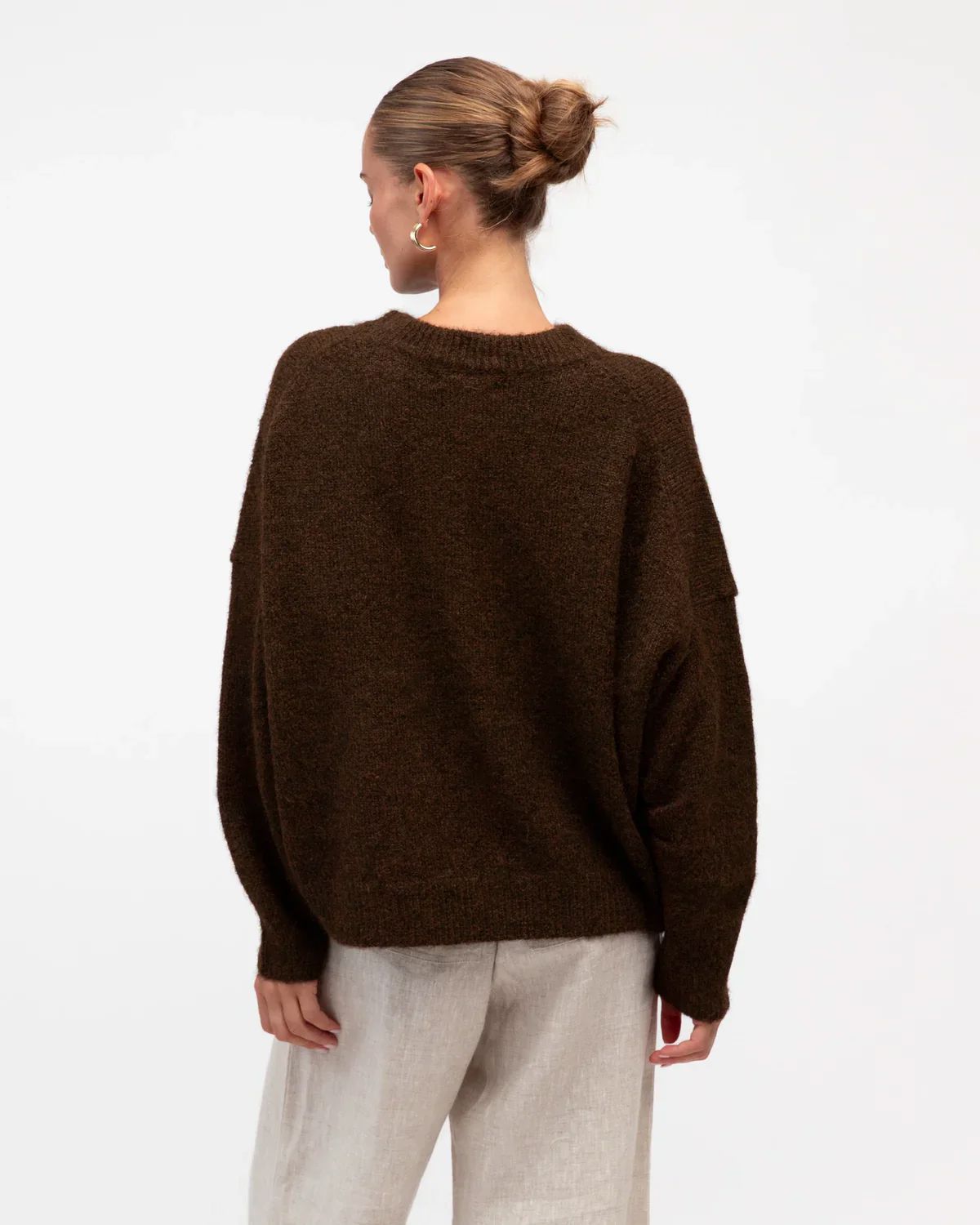 White Closet Tama Knit Jumper - Chocolate White Closet