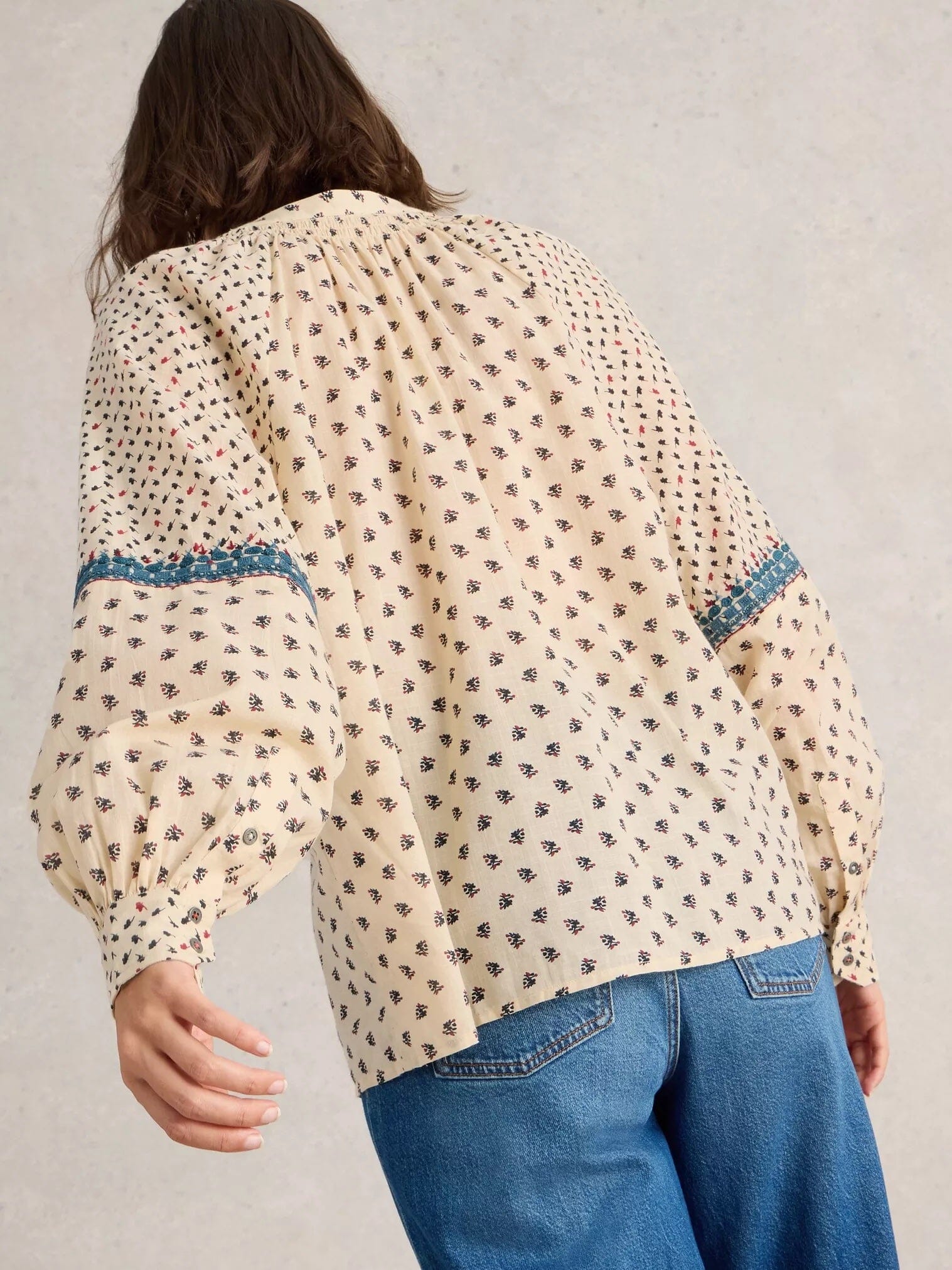 White Stuff Ari Embroidered Shirt - Ivory Multi White Stuff