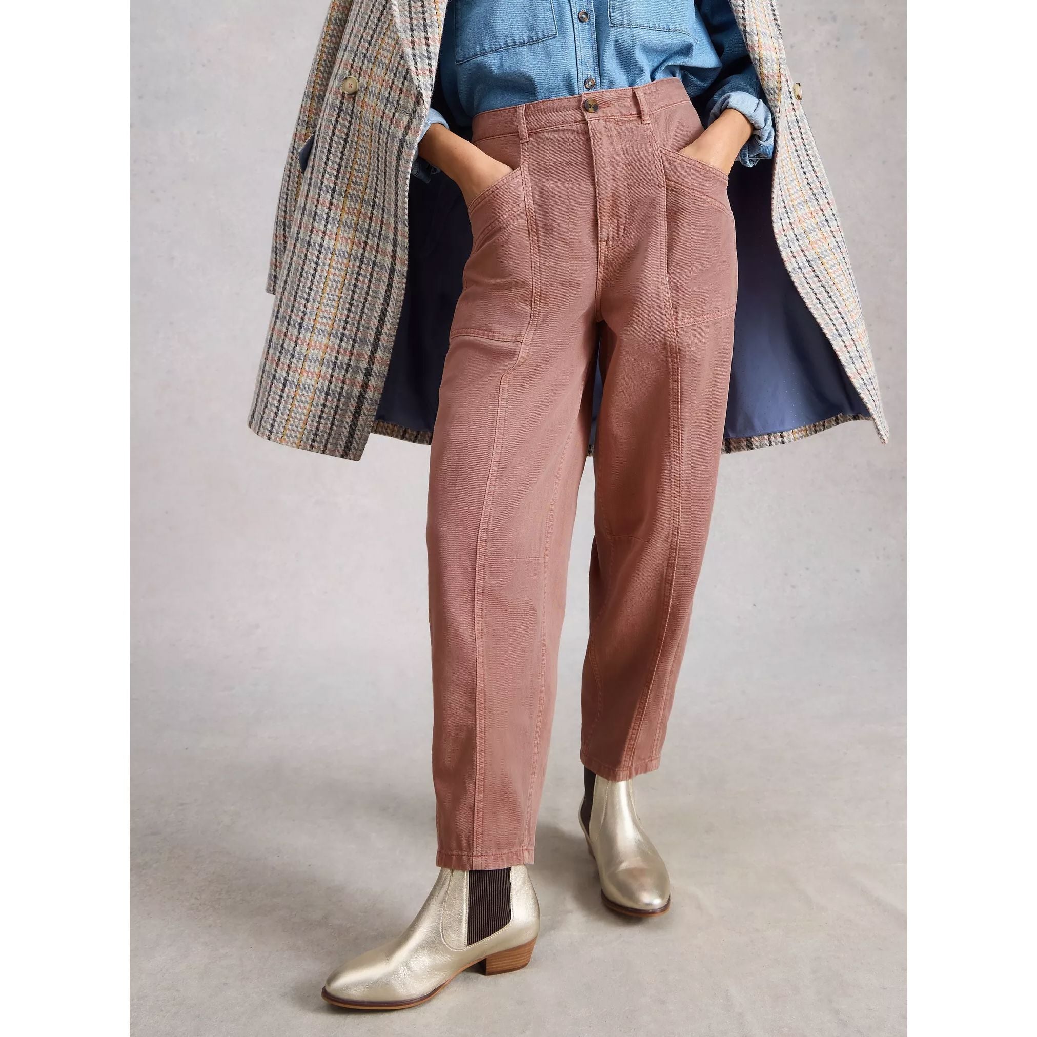 White Stuff Aubrey Barrel Trouser - Mid Pink Women's Pants White Stuff
