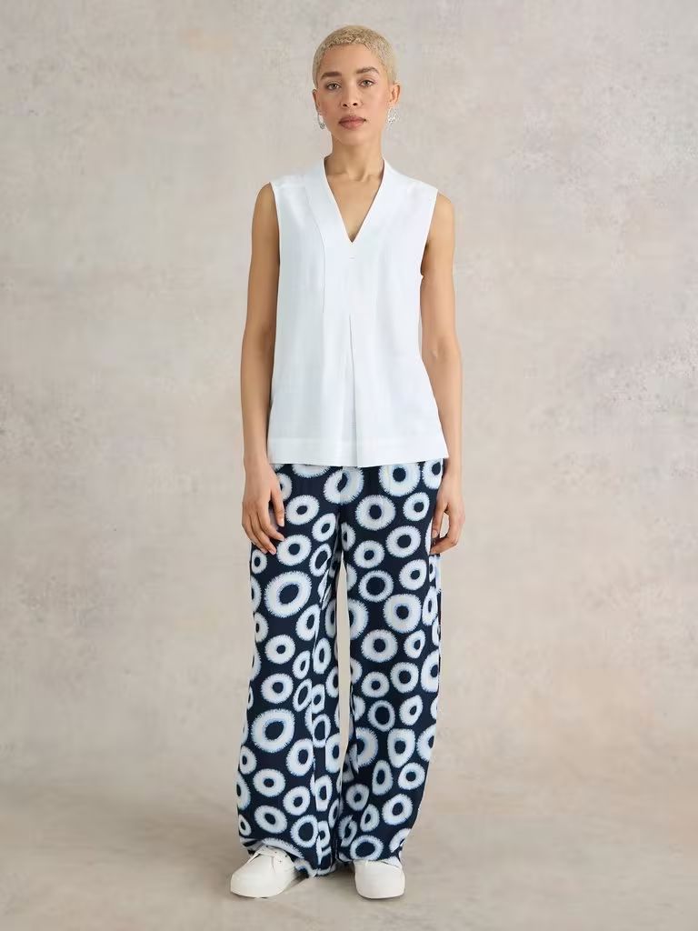 White Stuff Celia Jersey Mix Shirt - Brilliant White White Stuff