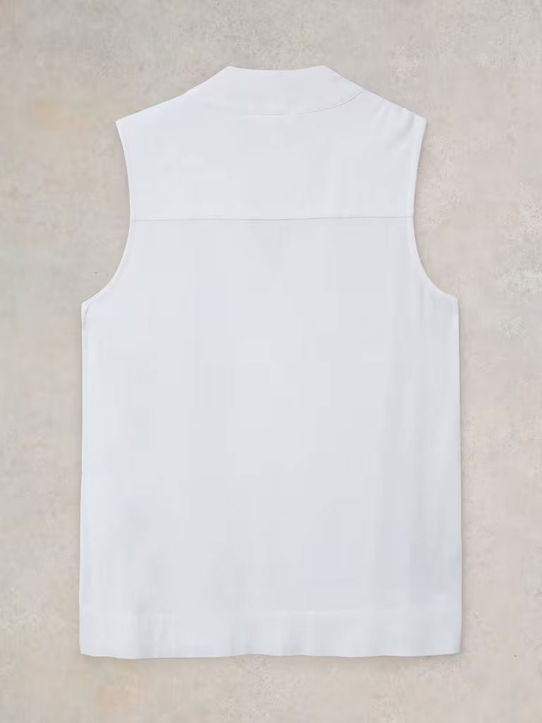 White Stuff Celia Jersey Mix Shirt - Brilliant White White Stuff