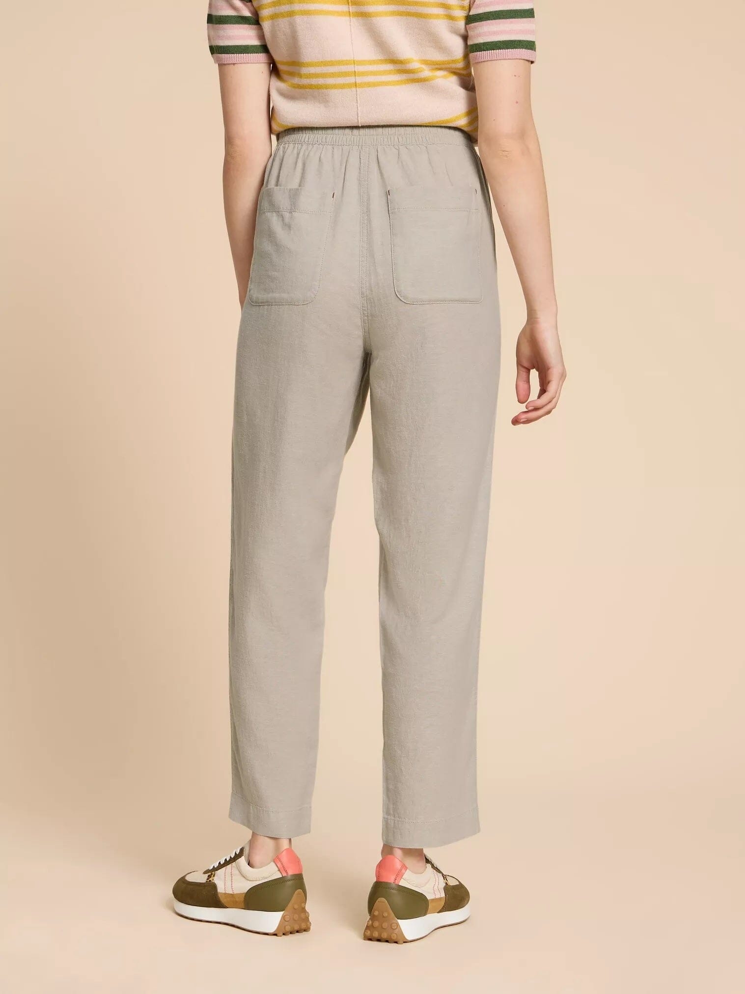 White Stuff Elle Linen Blend Trouser - Light Natural White Stuff